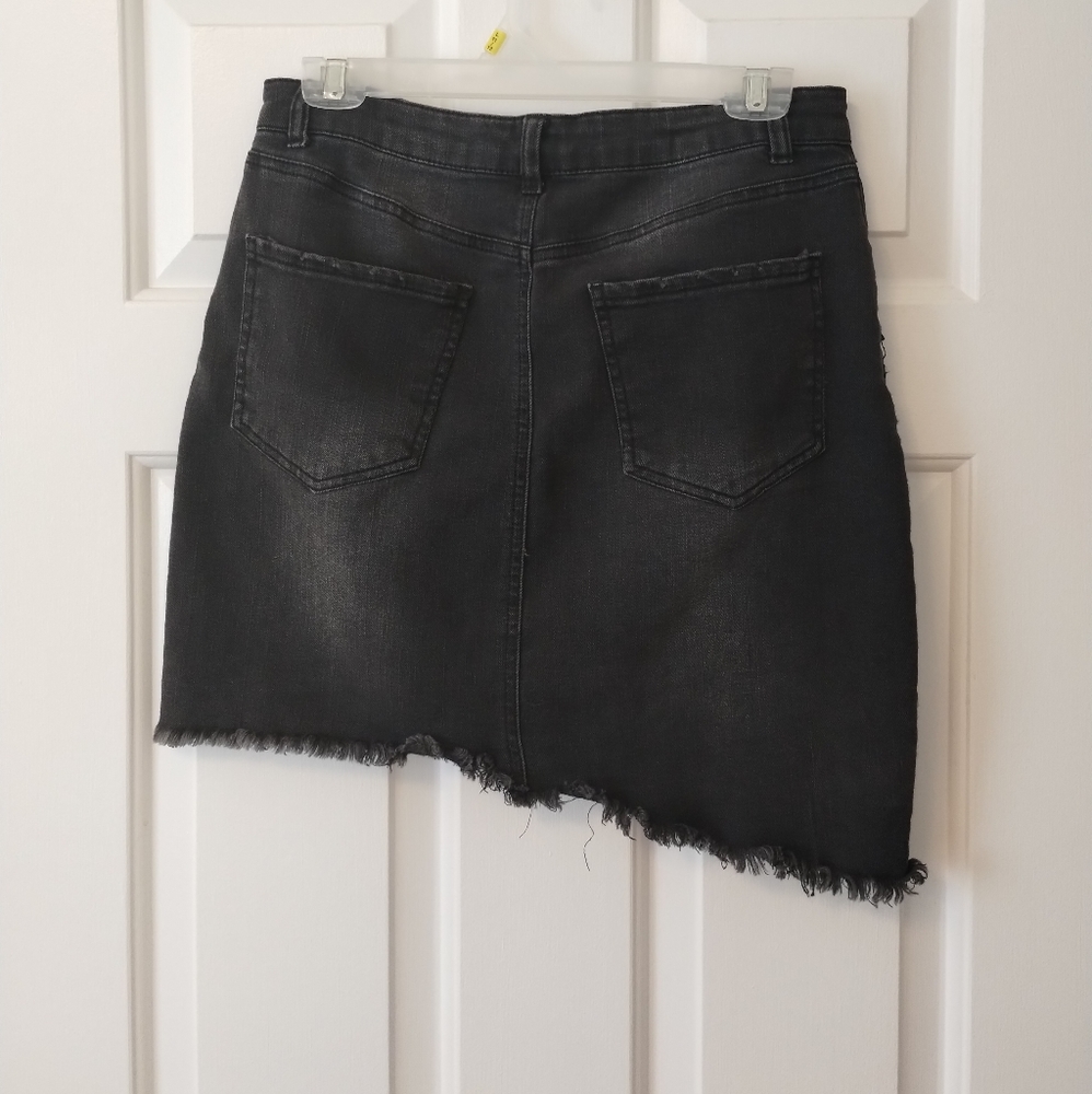Refuge asymmetrical stretchy denim skirt - Picture 3 of 6